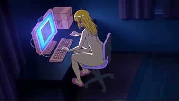 Hentai blonde masturbating on webcam