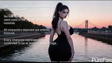 I cornered this сute girl under the bridge on the waterfront and fucked her tight pussy hard in the sunset [Ai]