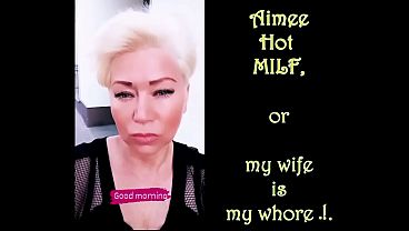 My slutwife, the famous Aimee Hot MILF, is coolly fingering her magical cunt in her webcam show! ))