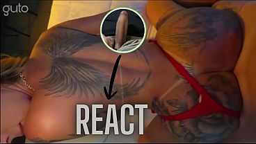 React: Big ASS blonde with a lot of tattoos on this new anal sex with creampie! Can you handle her?!