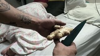 Ginger Butt. Fire in the ass. I blowjob my Master with a ginger plug in the ass. Figging make me horny
