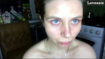Homemade sex with a lustful blue-eyed brunette and deep throat fucking in the kitchen – Lovessie