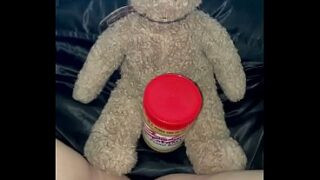 CREAMY PEANUT BUTTER IN MY 18 YEARS OLD MUSLIM GIRL PUSSY -AMATEUR ARABIAN SNOWWHITE MASTURBATES – BEST FOOD PORN