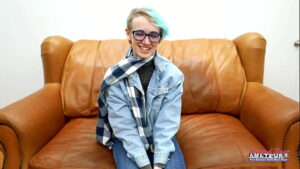 Skinny Blue Haired Raven Finger Fucks Her Pussy And Enjoys Sucking A Cock!