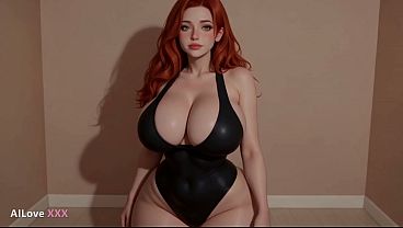 Huge Tits PAWG Redhead MILF Fucked In Every Hole By Big Cock Lover [AI 3D]