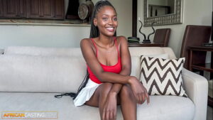 Cute African Model Sneaks In Last Minute & Fucks Producer To Get Booked!
