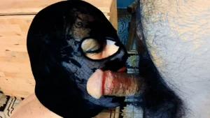 She’s obedient and loves to suck his cock with devotion, making her master enjoy it